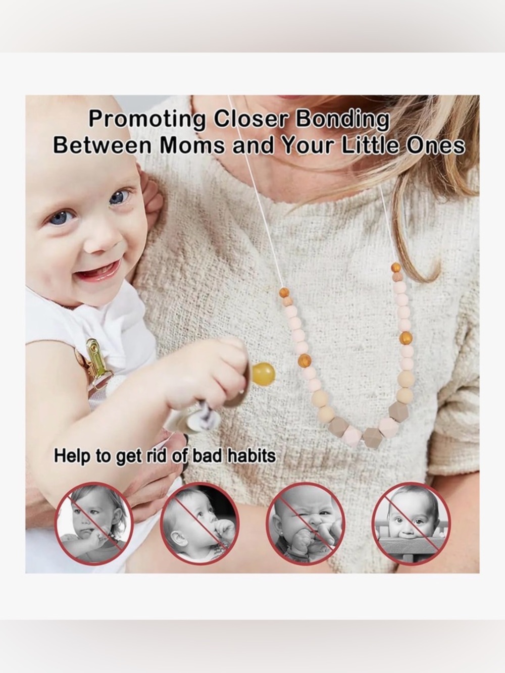 Silicone Nursing Necklace - Teething Nursing Sensory Silicone Beads - Picture 8 of 10
